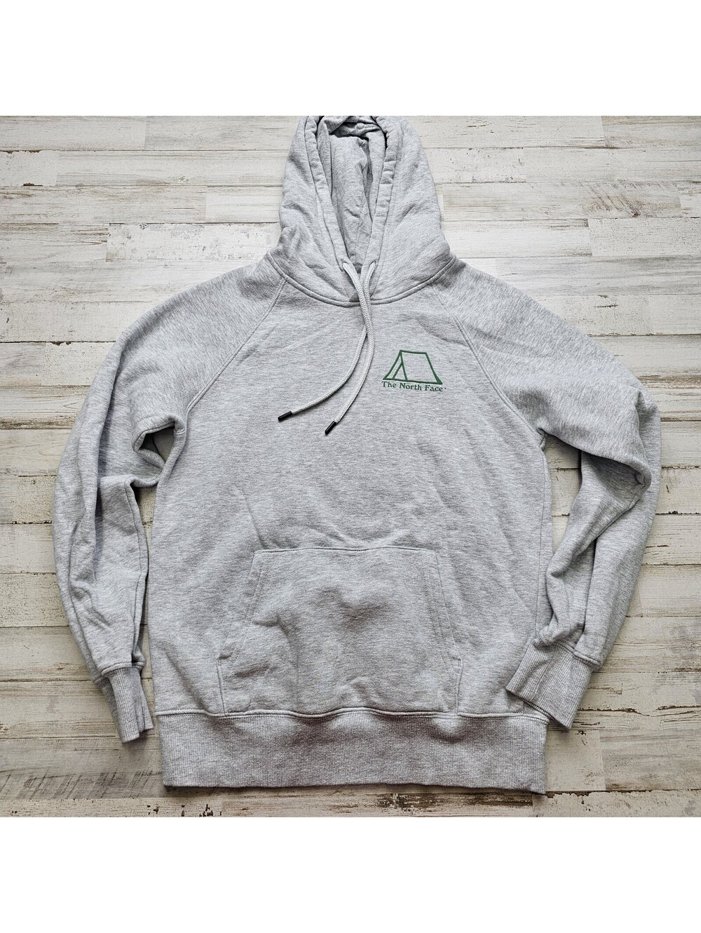 The North Face Grey Graphic Hoodie Womens Size XS Camping Tent Mushrooms